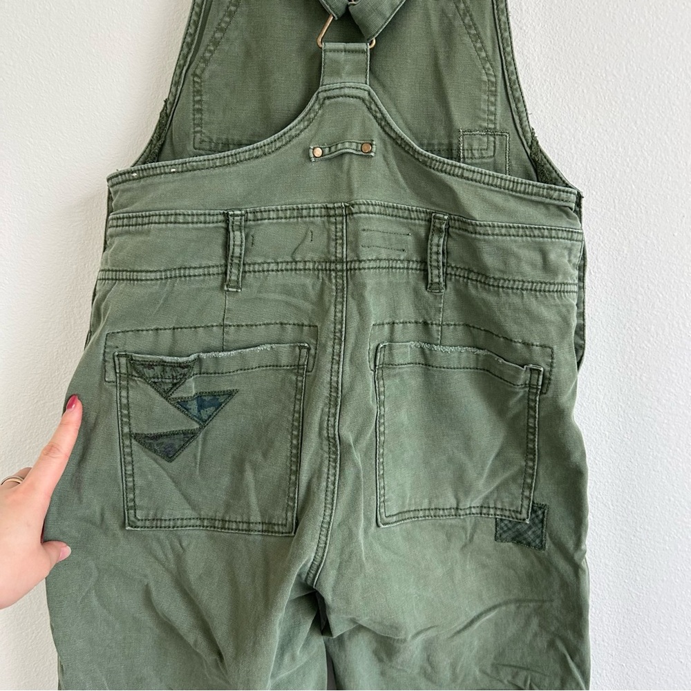 OPEN TO OFFERS Anthropologie Pilcro Green Patch Overalls Size 27 - Picture 5 of 9